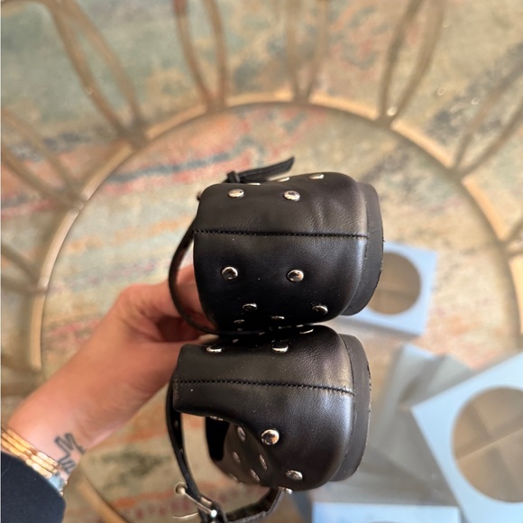 MNG Black Studded Mary Jane Flats - Picture 3 of 5